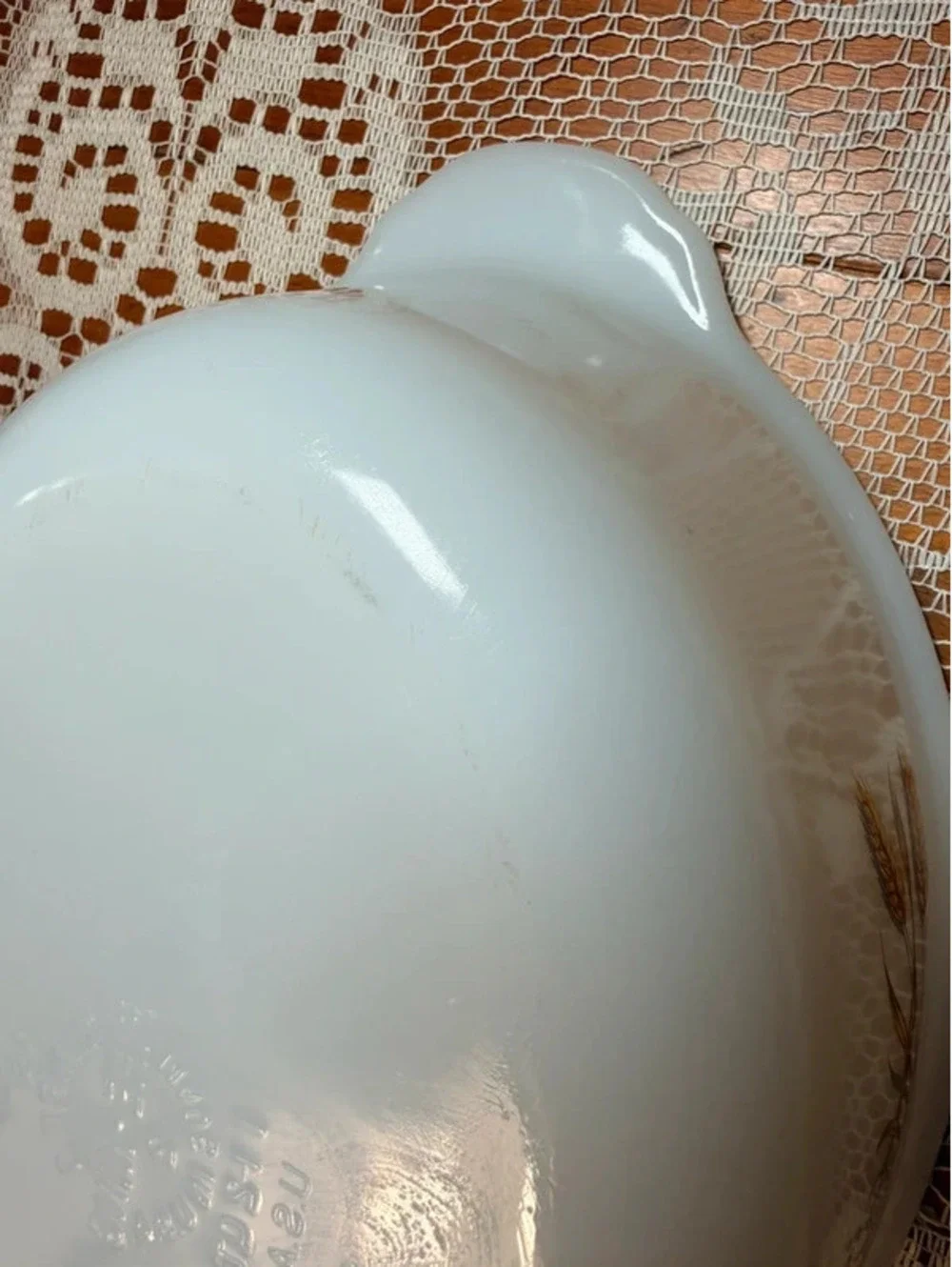 Vintage Fire-King Golden Wheat Covered Casserole Dish w/ Glass Lid